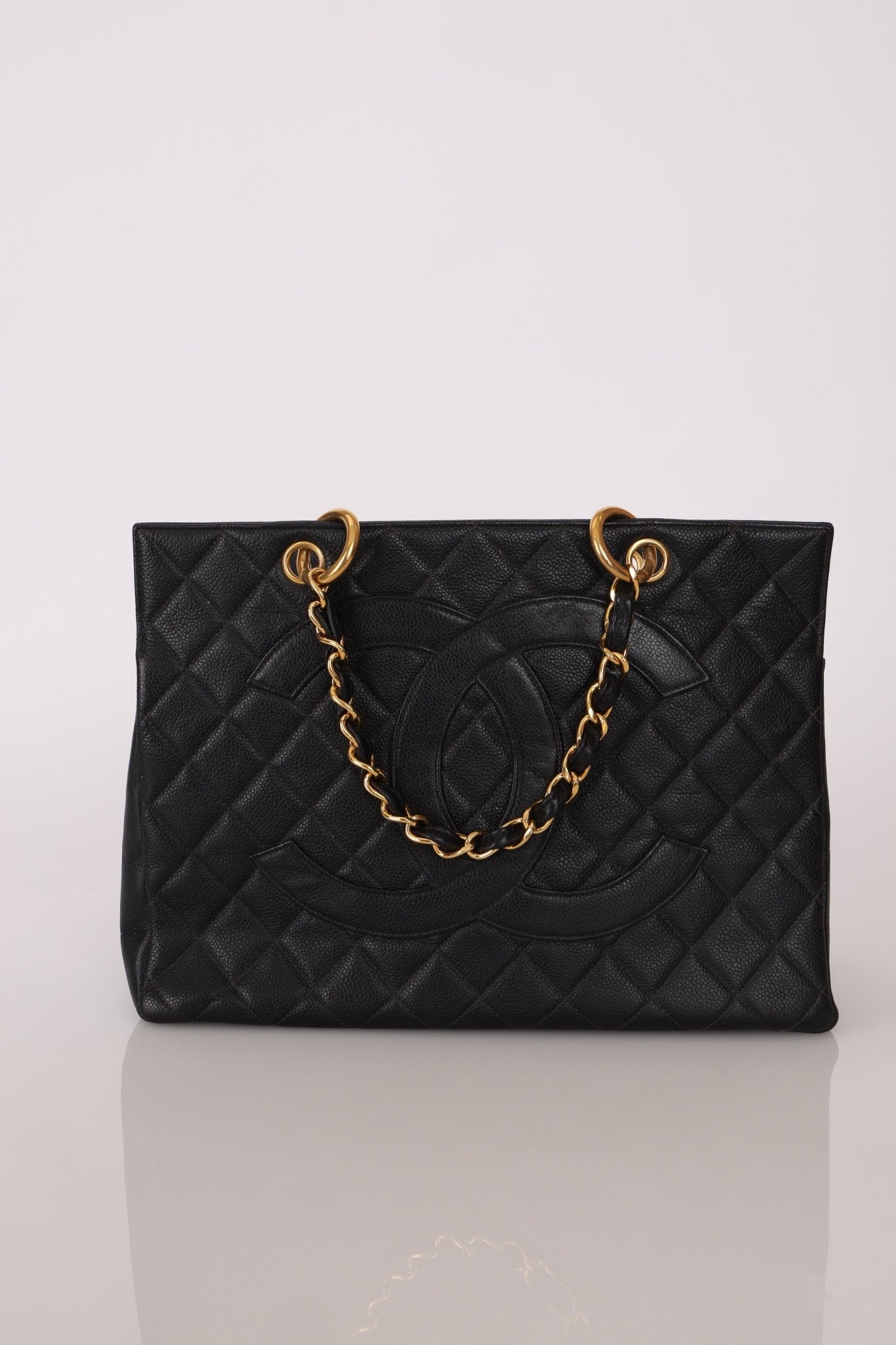 Chanel 1996 Vintage Caviar Grand Shopping Tote 24K GP - FashioNica
