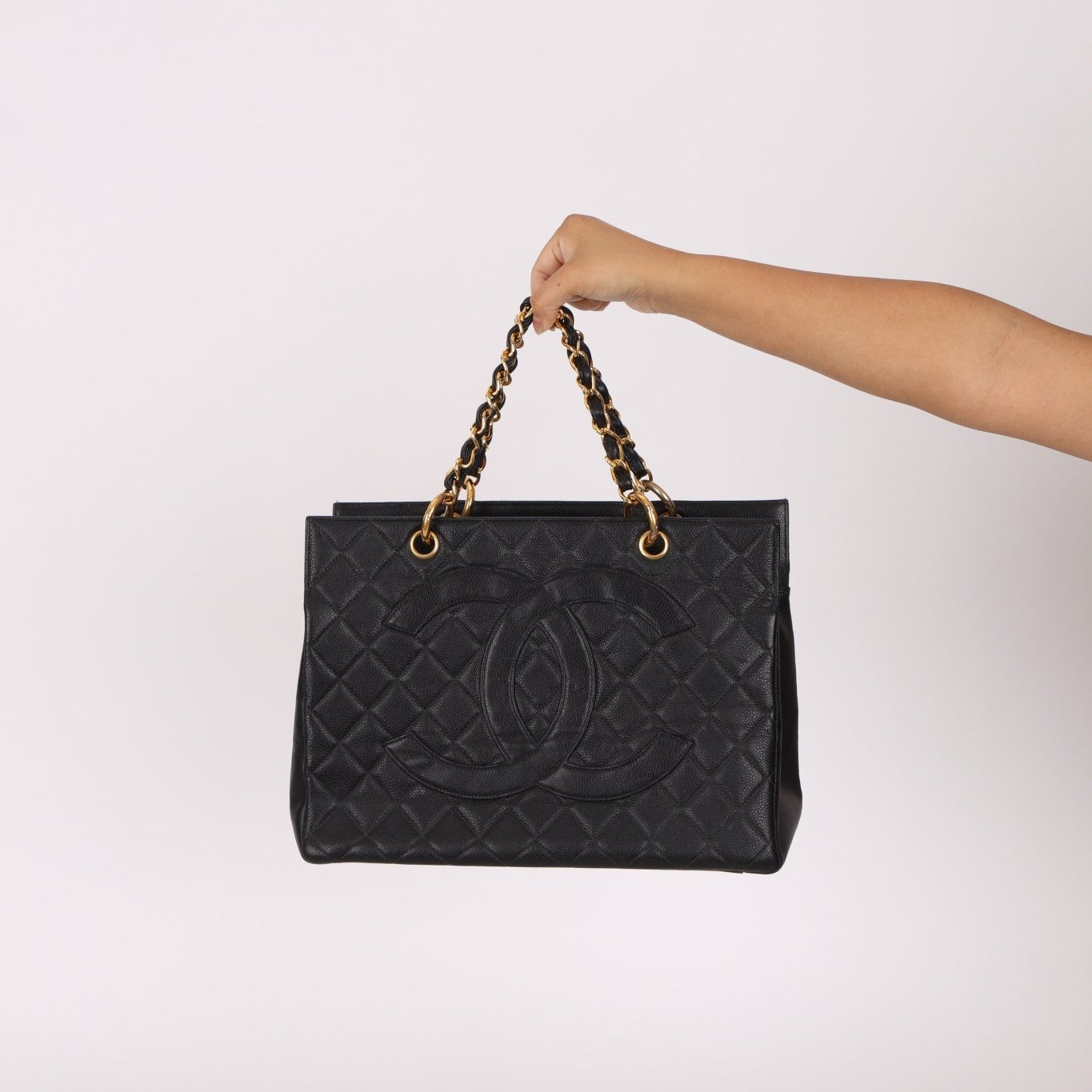 Chanel 1996 Vintage Caviar Grand Shopping Tote 24K GP - FashioNica