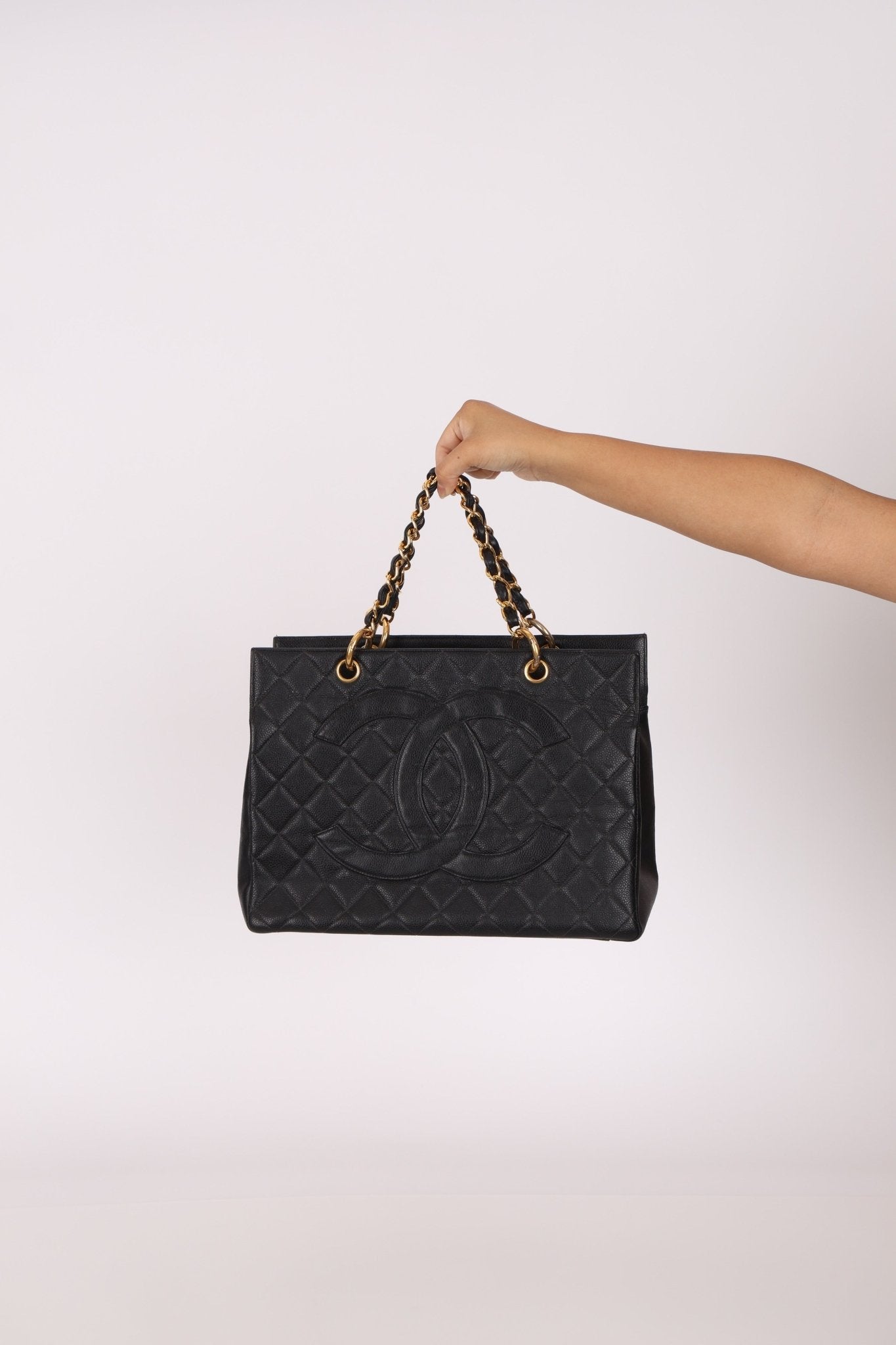 Chanel 1996 Vintage Caviar Grand Shopping Tote 24K GP - FashioNica