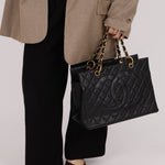 Chanel 1996 Vintage Caviar Grand Shopping Tote 24K GP - FashioNica