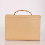 Chanel 1997 Beige Caviar XL Turnlock Briefcase 24K GP - FashioNica