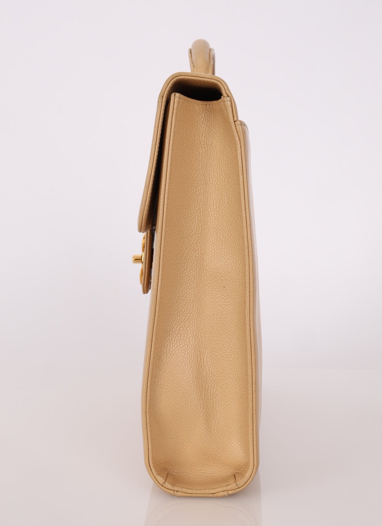 Chanel 1997 Beige Caviar XL Turnlock Briefcase - FashioNica