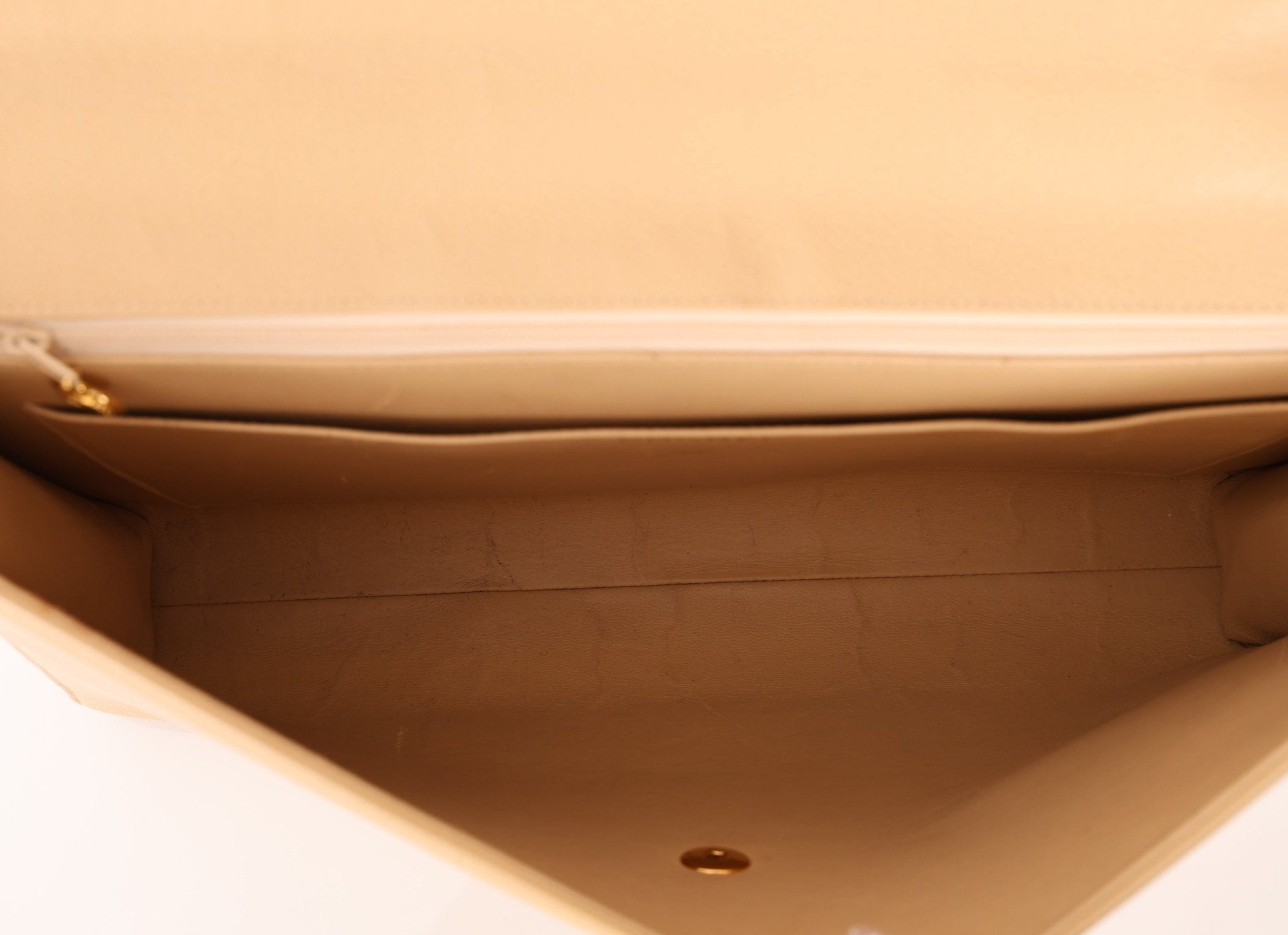 Chanel 1997 Beige Caviar XL Turnlock Briefcase - FashioNica