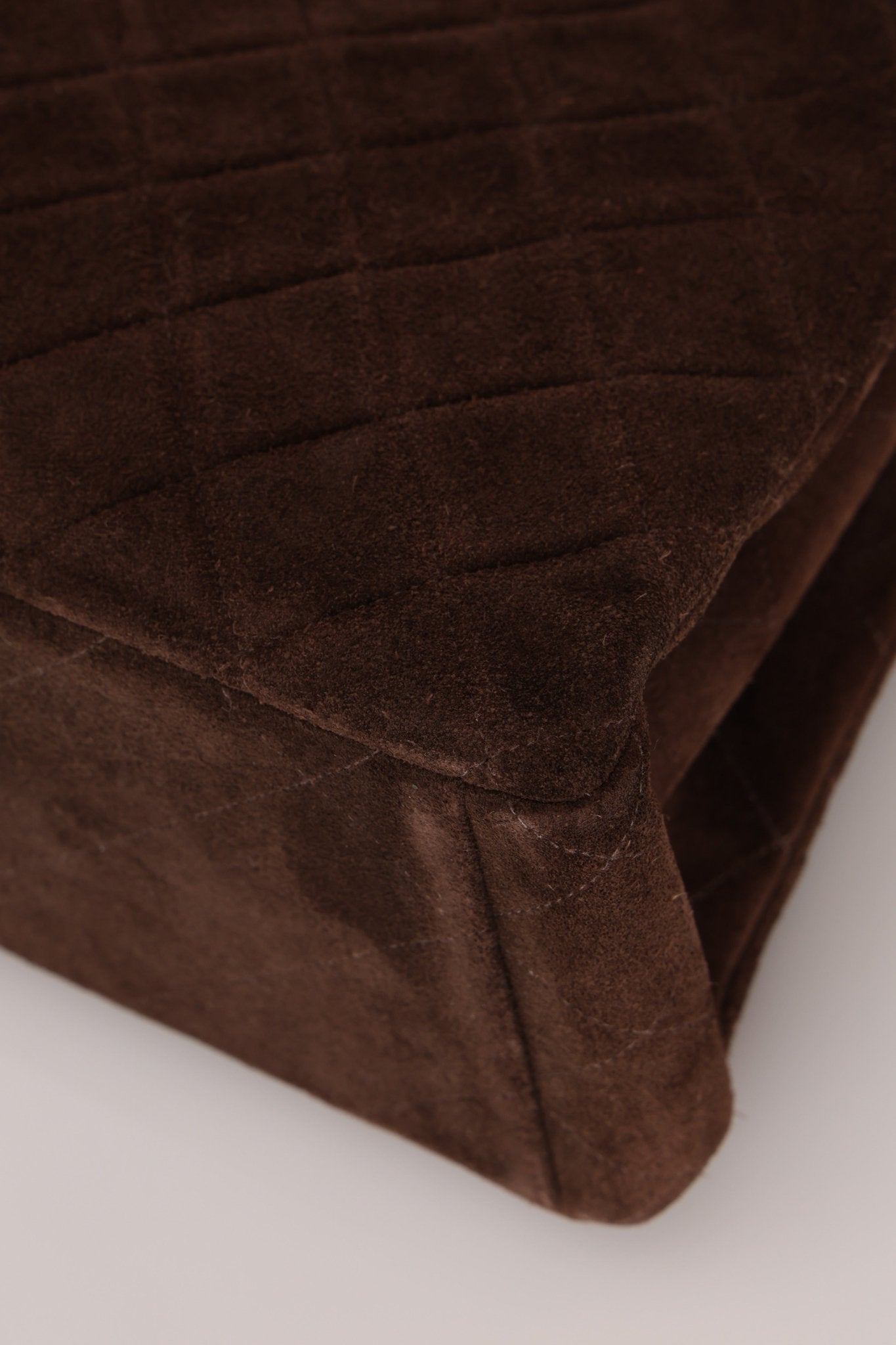 Chanel 1997 Brown Suede Turnlock Shoulder Bag 24k GP - FashioNica