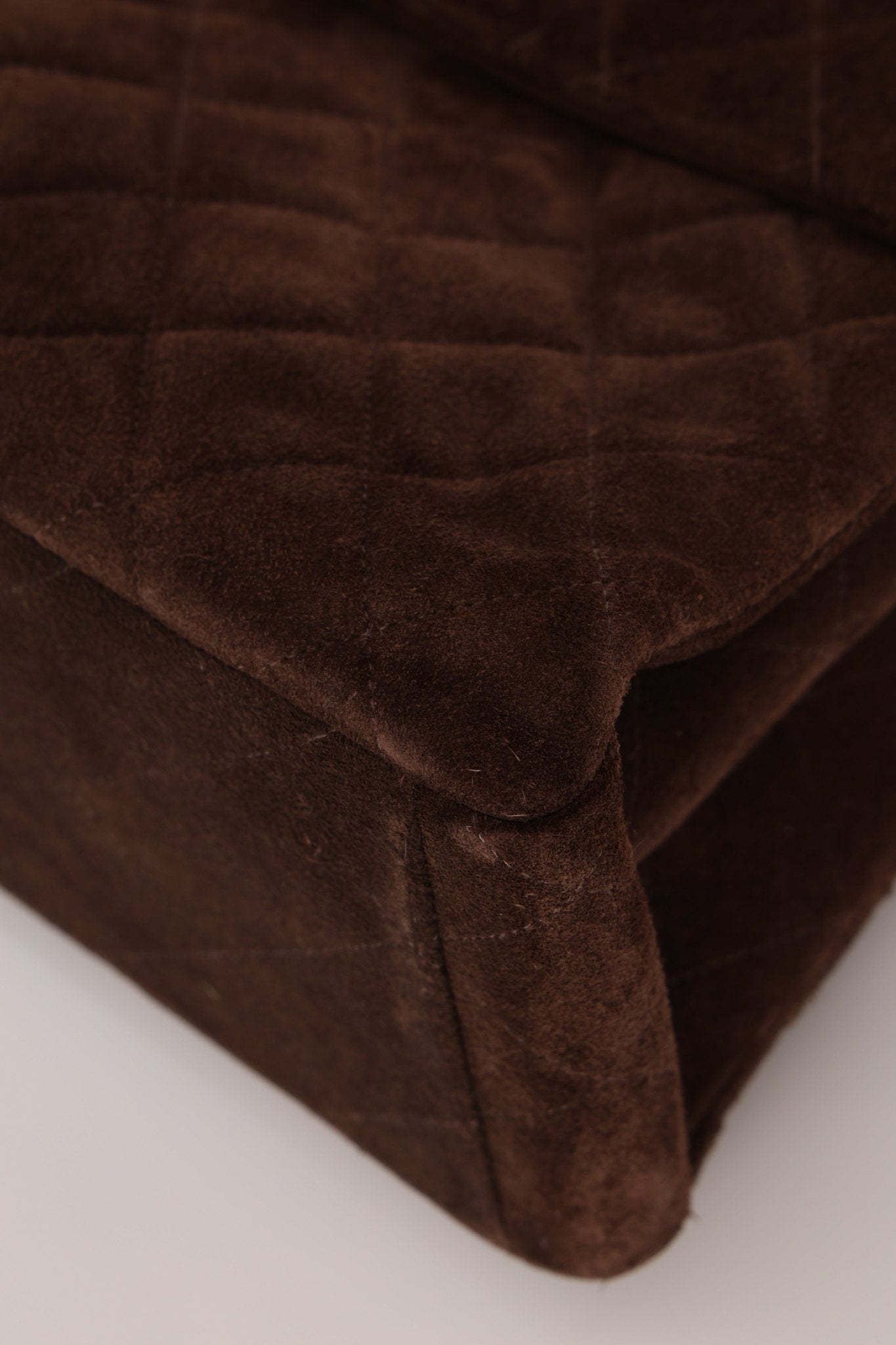 Chanel 1997 Brown Suede Turnlock Shoulder Bag 24k GP - FashioNica