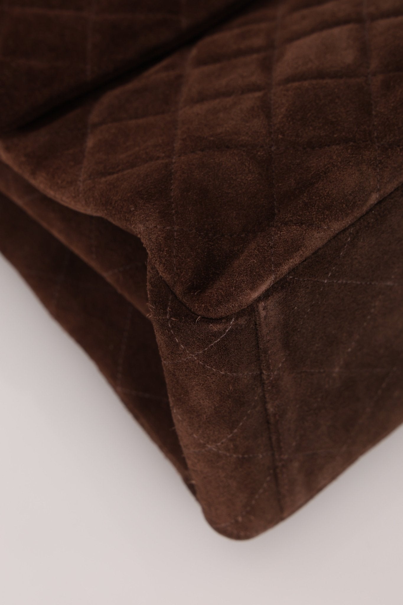 Chanel 1997 Brown Suede Turnlock Shoulder Bag 24k GP - FashioNica