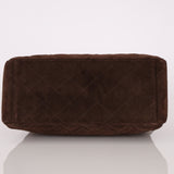 Chanel 1997 Brown Suede Turnlock Shoulder Bag 24k GP - FashioNica