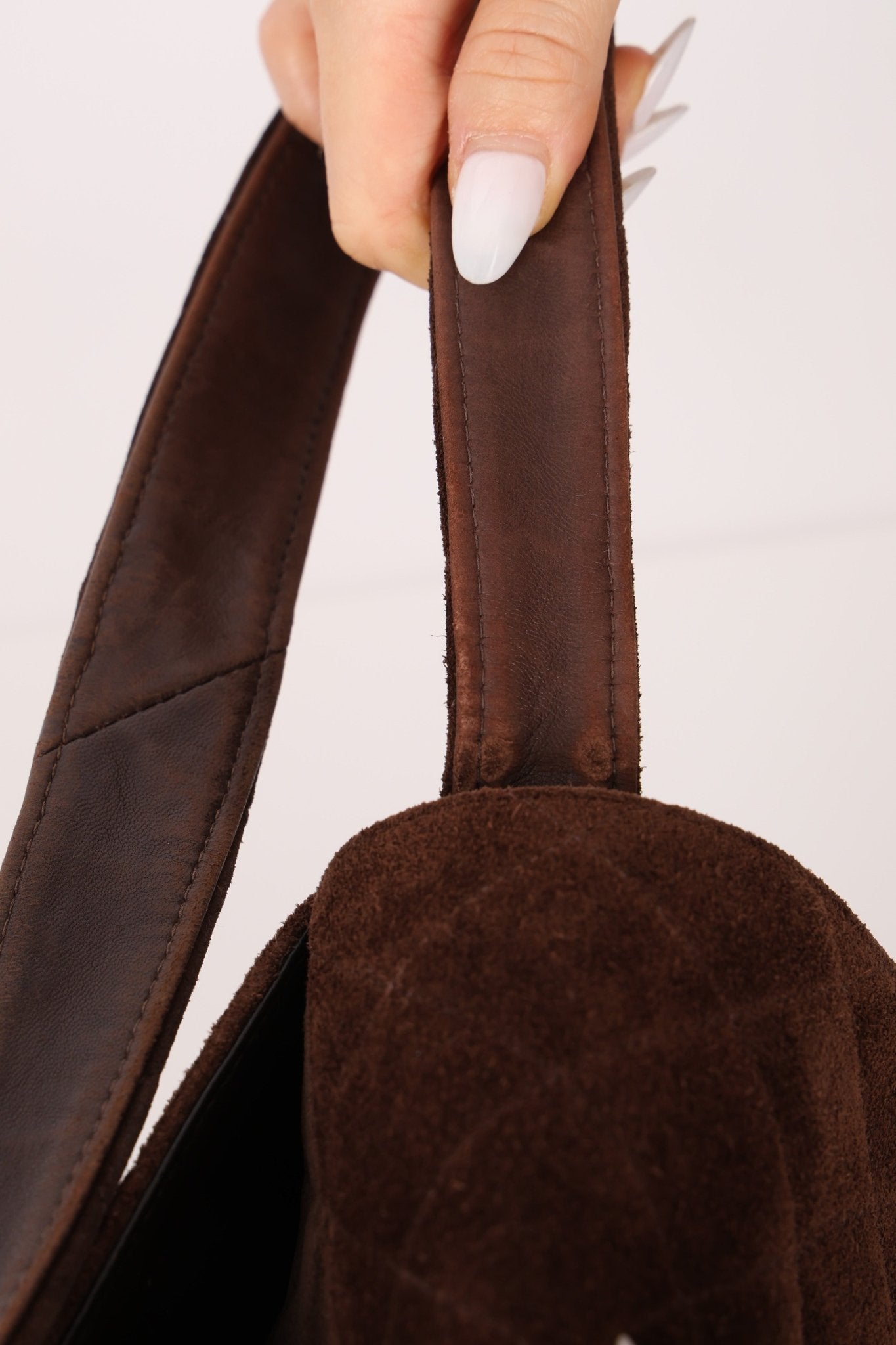 Chanel 1997 Brown Suede Turnlock Shoulder Bag 24k GP - FashioNica