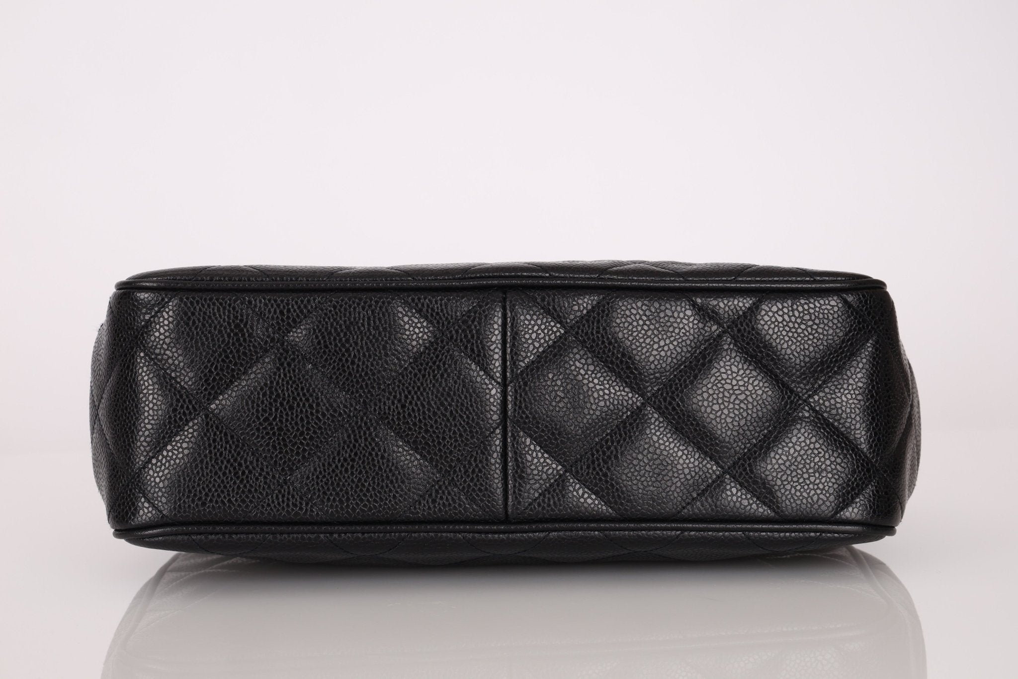 Chanel 1997 Caviar Camera Bag Turnlock Chain Tote 24K GP - FashioNica