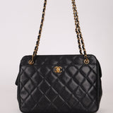 Chanel 1997 Caviar Camera Bag Turnlock Chain Tote 24K GP - FashioNica