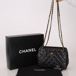 Chanel 1997 Caviar Camera Bag Turnlock Chain Tote 24K GP - FashioNica