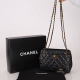 Chanel 1997 Caviar Camera Bag Turnlock Chain Tote 24K GP - FashioNica