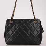 Chanel 1997 Caviar Camera Bag Turnlock Chain Tote 24K GP - FashioNica