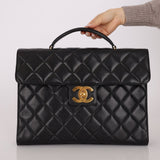 Chanel 1997 Caviar Large Turnlock Briefcase - FashioNica
