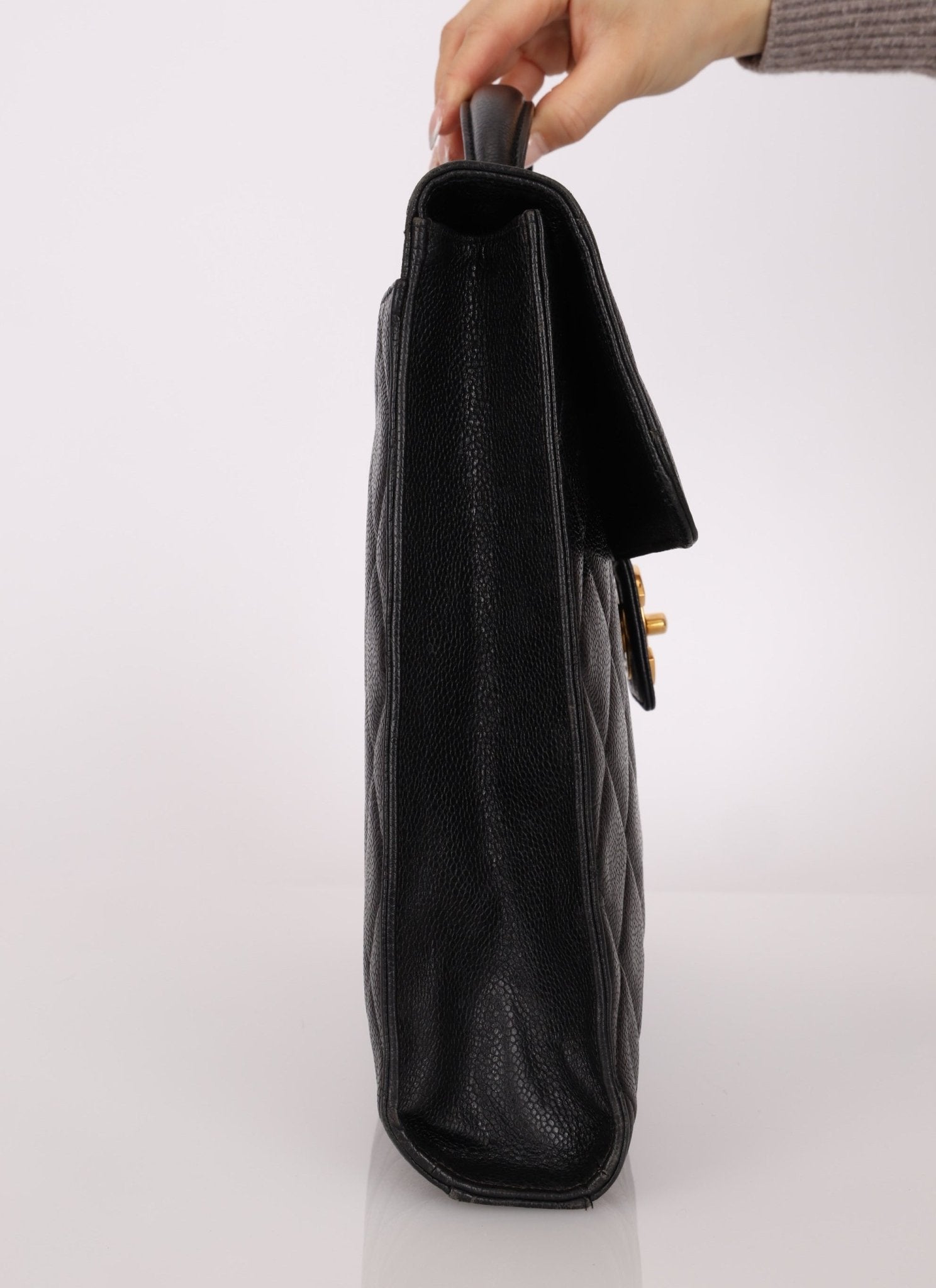 Chanel 1997 Caviar Large Turnlock Briefcase - FashioNica