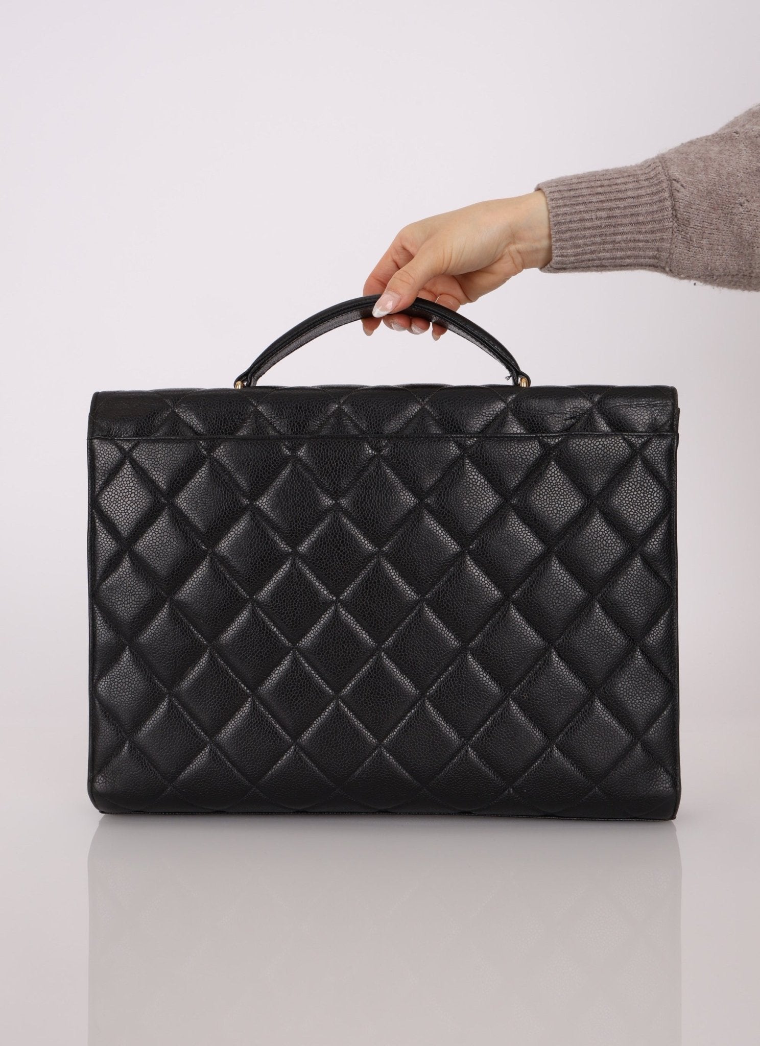 Chanel 1997 Caviar Large Turnlock Briefcase - FashioNica