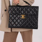 Chanel 1997 Caviar Large Turnlock Briefcase - FashioNica