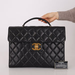 Chanel 1997 Caviar Large Turnlock Briefcase - FashioNica
