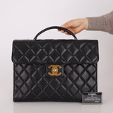 Chanel 1997 Caviar Large Turnlock Briefcase - FashioNica