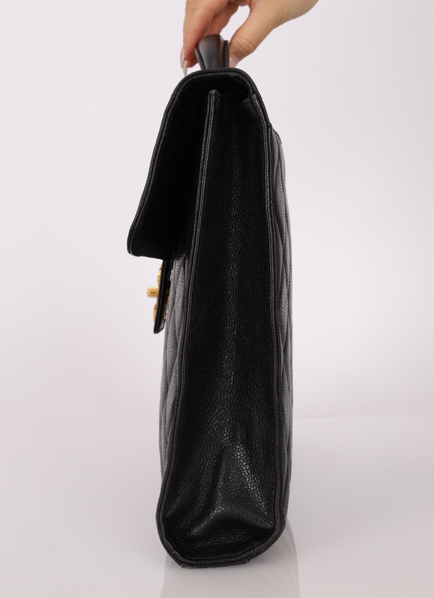 Chanel 1997 Caviar Large Turnlock Briefcase - FashioNica