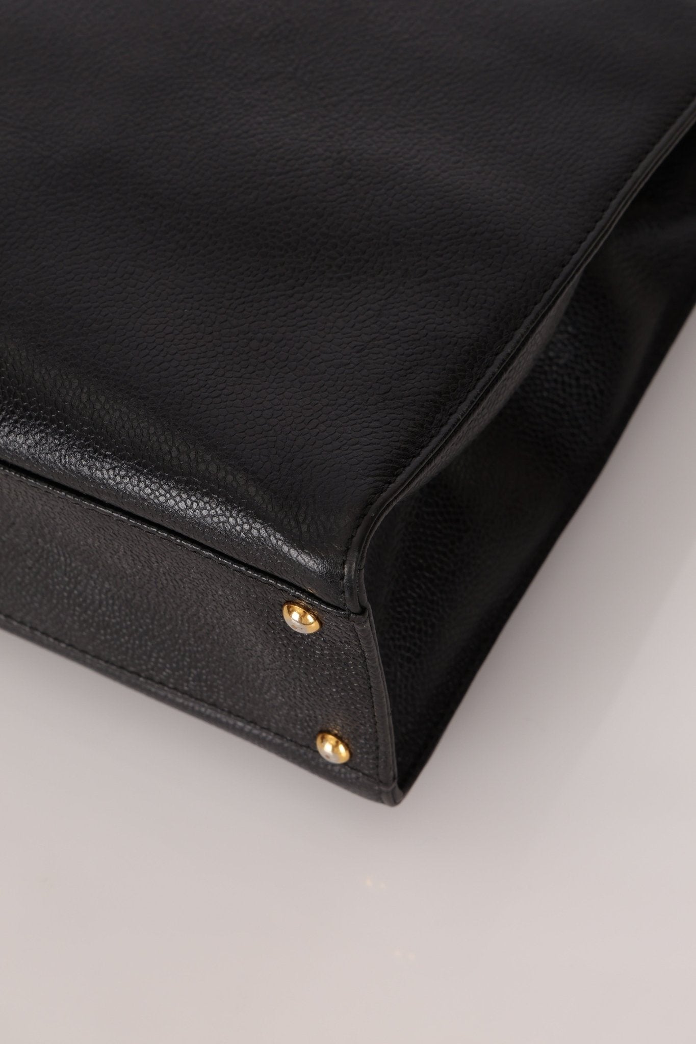 Chanel 1997 Caviar Turnlock North South Tote Bag 24k GP - FashioNica