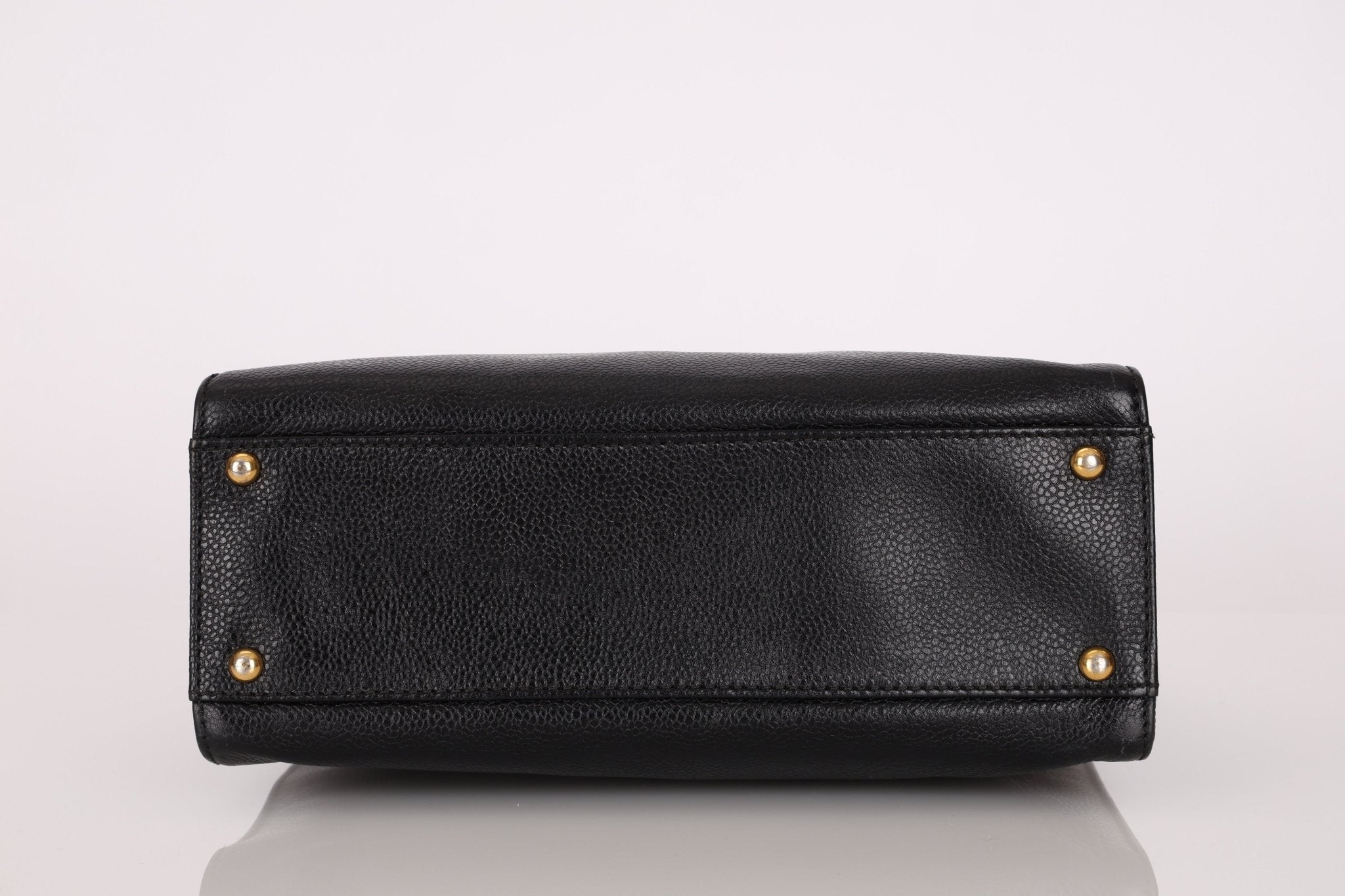 Chanel 1997 Caviar Turnlock North South Tote Bag 24k GP - FashioNica