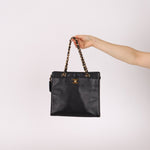 Chanel 1997 Caviar Turnlock North South Tote Bag 24k GP - FashioNica