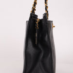 Chanel 1997 Caviar Turnlock North South Tote Bag 24k GP - FashioNica