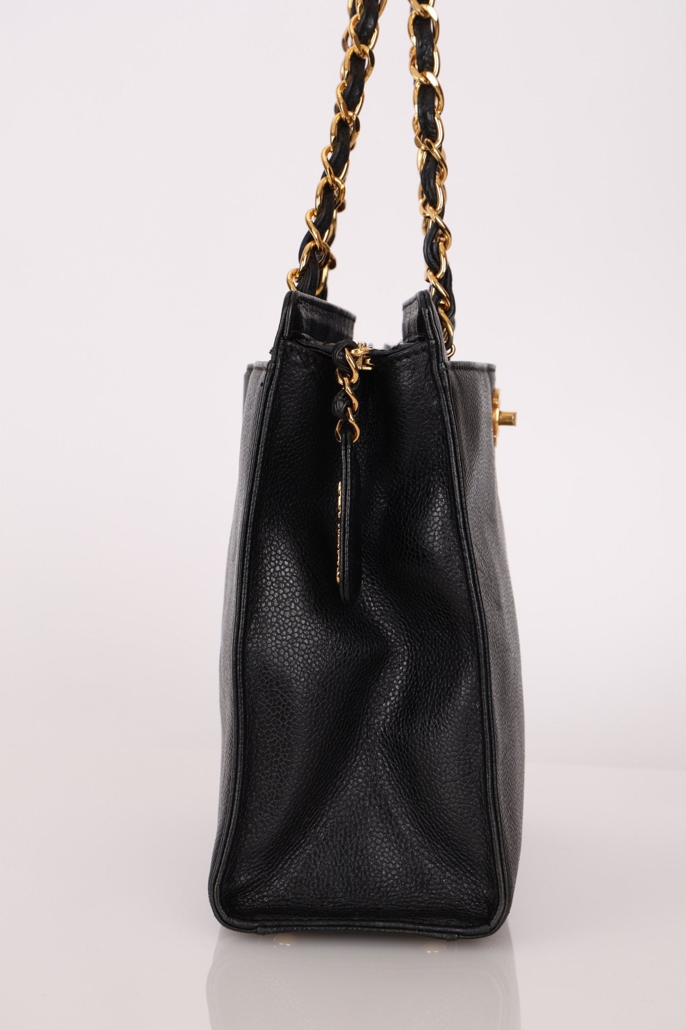 Chanel 1997 Caviar Turnlock North South Tote Bag 24k GP - FashioNica