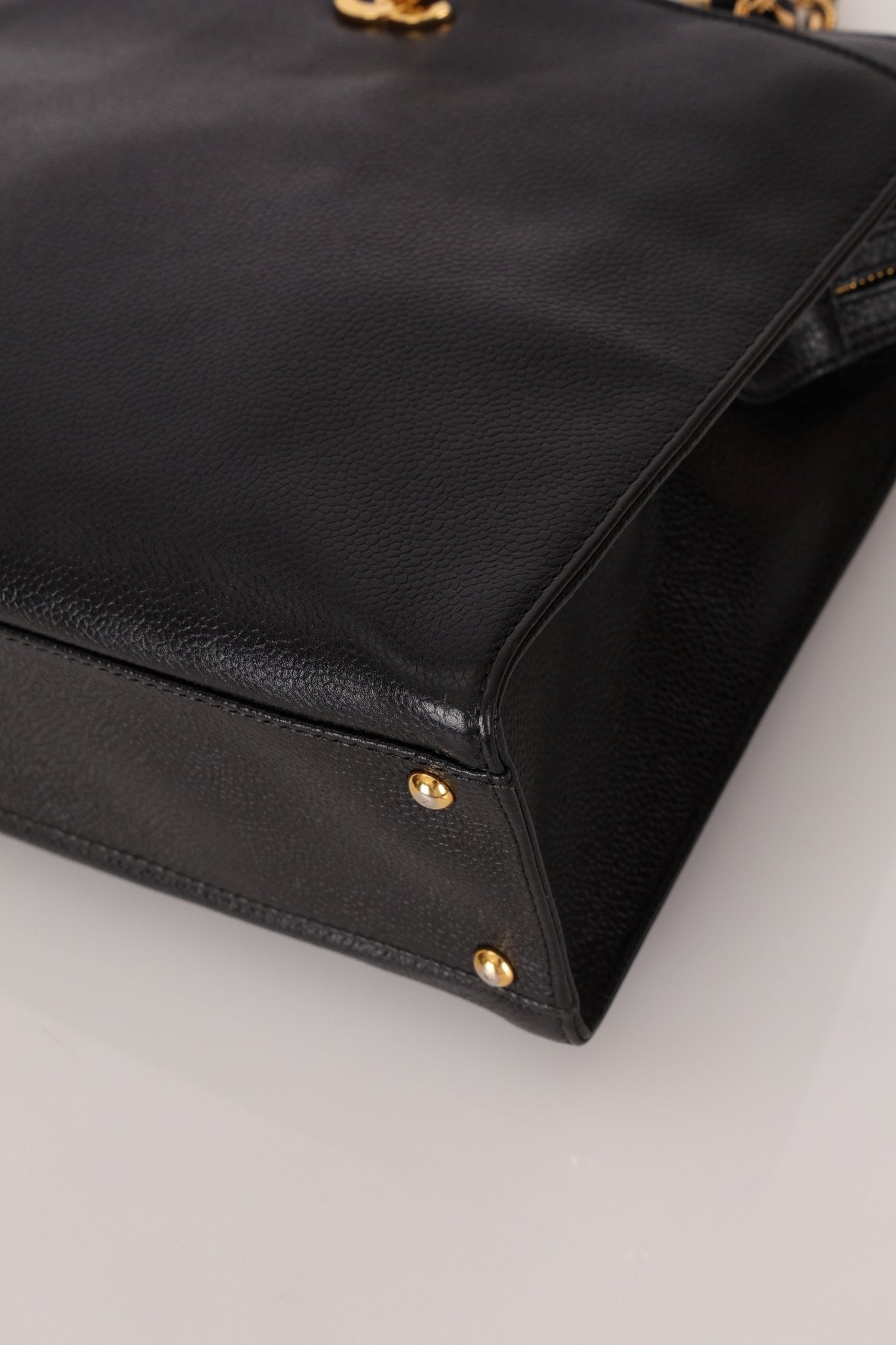 Chanel 1997 Caviar Turnlock North South Tote Bag 24k GP - FashioNica