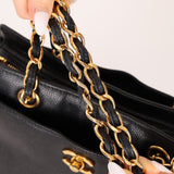Chanel 1997 Caviar Turnlock North South Tote Bag 24k GP - FashioNica