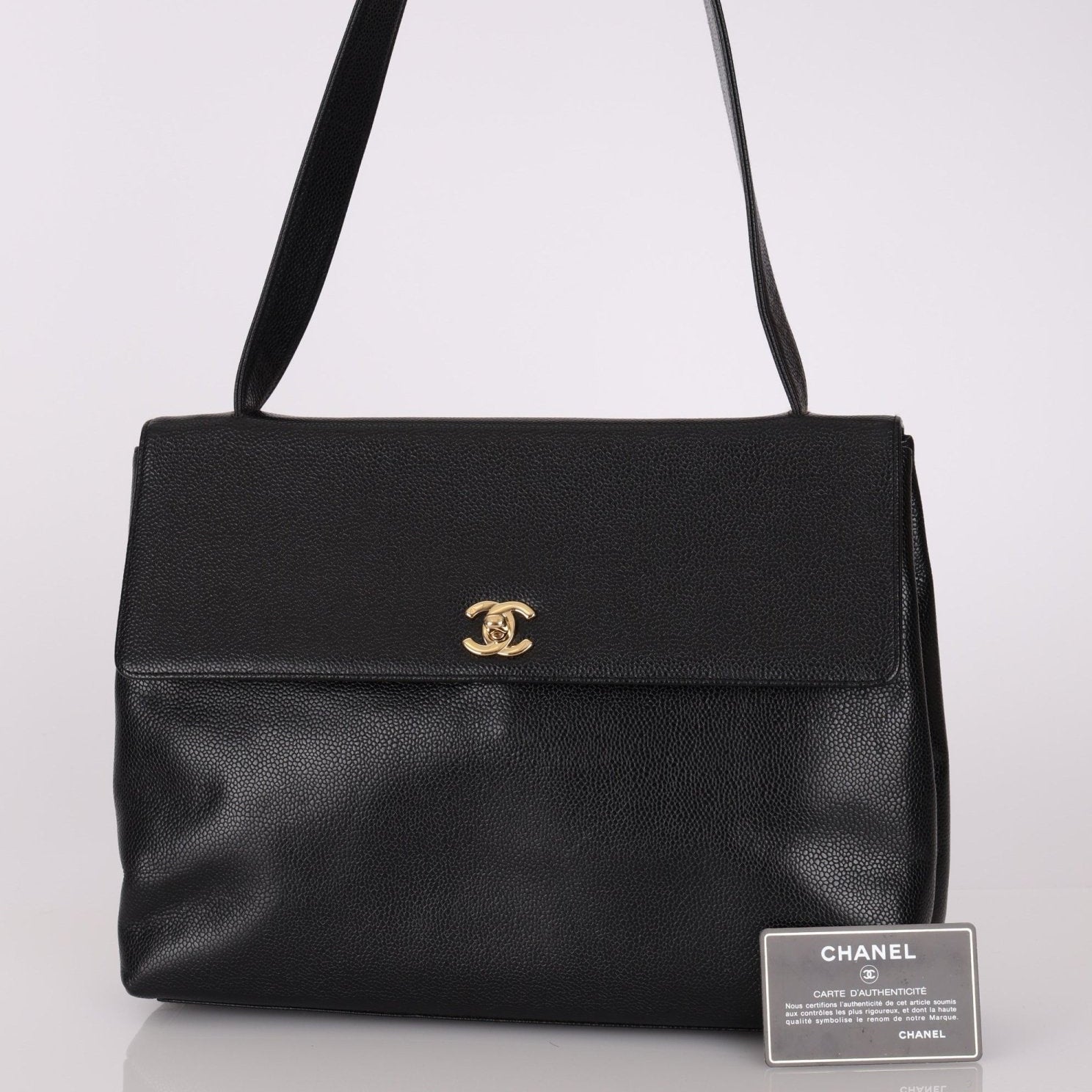 Chanel 1997 Caviar Turnlock Shoulder Bag - FashioNica