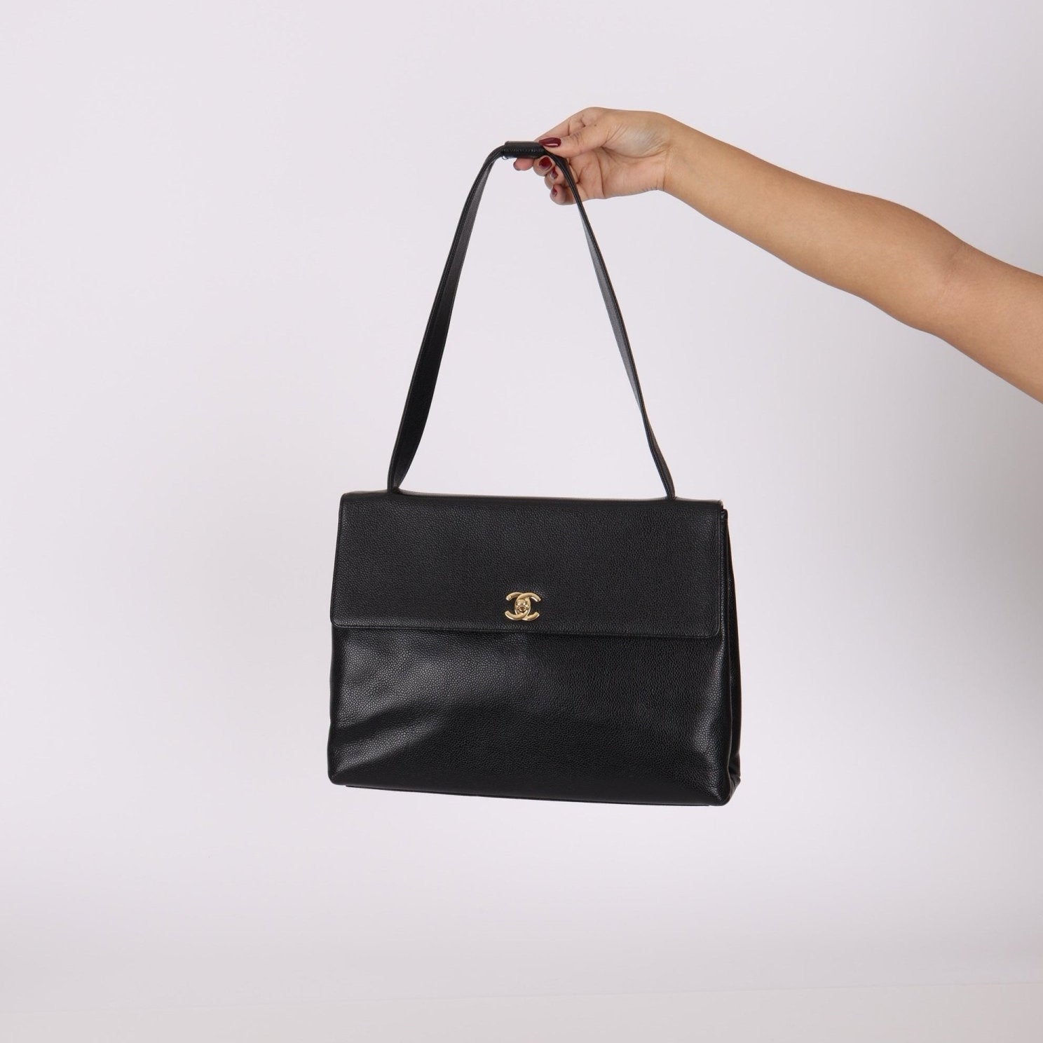 Chanel 1997 Caviar Turnlock Shoulder Bag - FashioNica