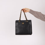 Chanel 1997 Caviar Zip Turnlock Tote Bag 24k GP - FashioNica