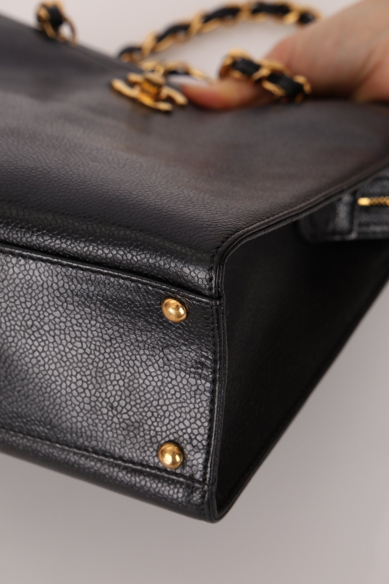 Chanel 1997 Caviar Zip Turnlock Tote Bag 24k GP - FashioNica