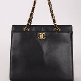Chanel 1997 Caviar Zip Turnlock Tote Bag 24k GP - FashioNica