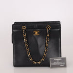 Chanel 1997 Caviar Zip Turnlock Tote Bag 24k GP - FashioNica