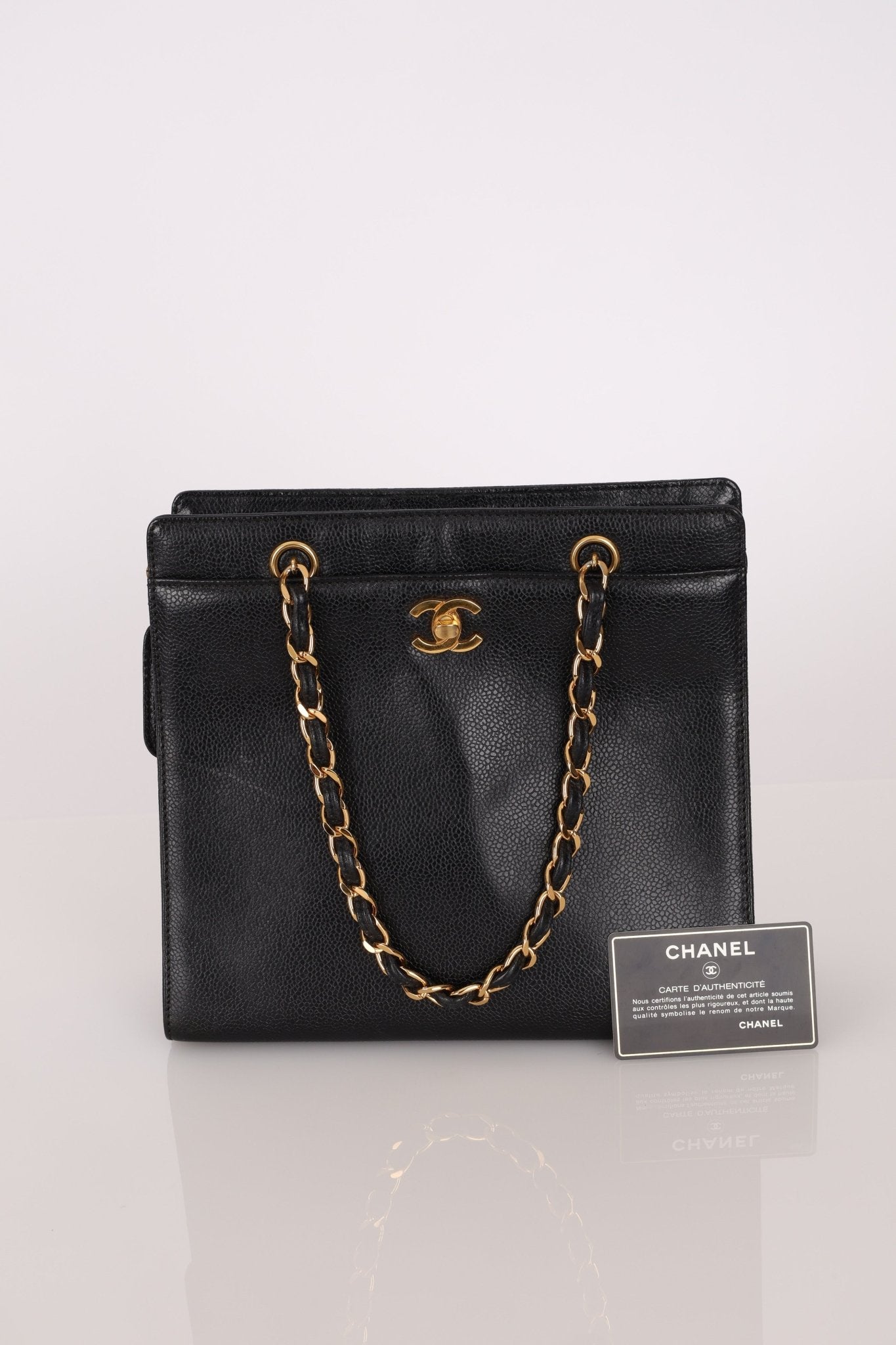 Chanel 1997 Caviar Zip Turnlock Tote Bag 24k GP - FashioNica