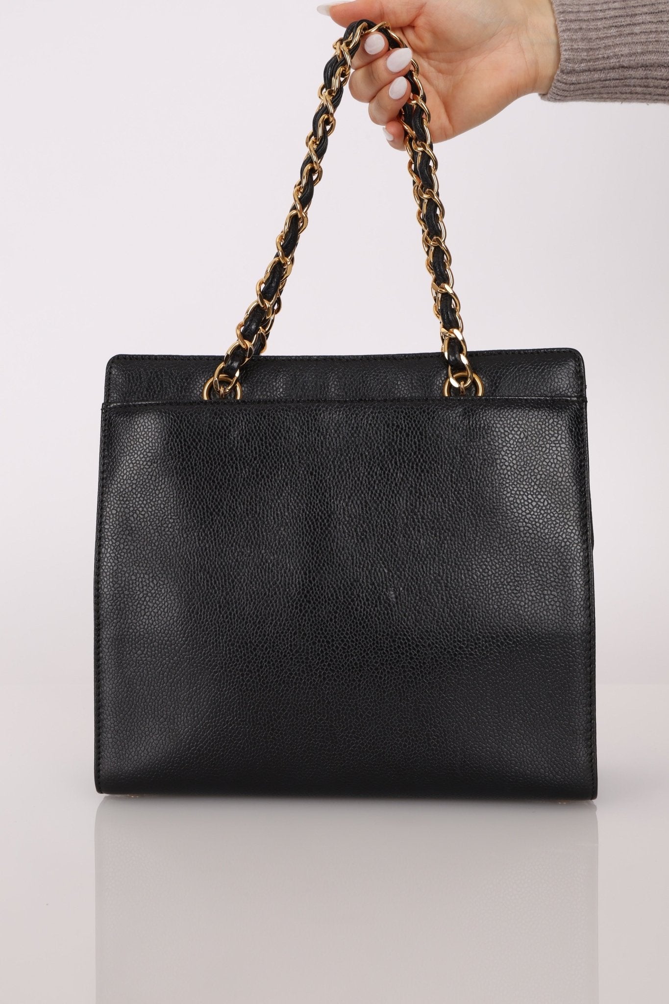 Chanel 1997 Caviar Zip Turnlock Tote Bag 24k GP - FashioNica