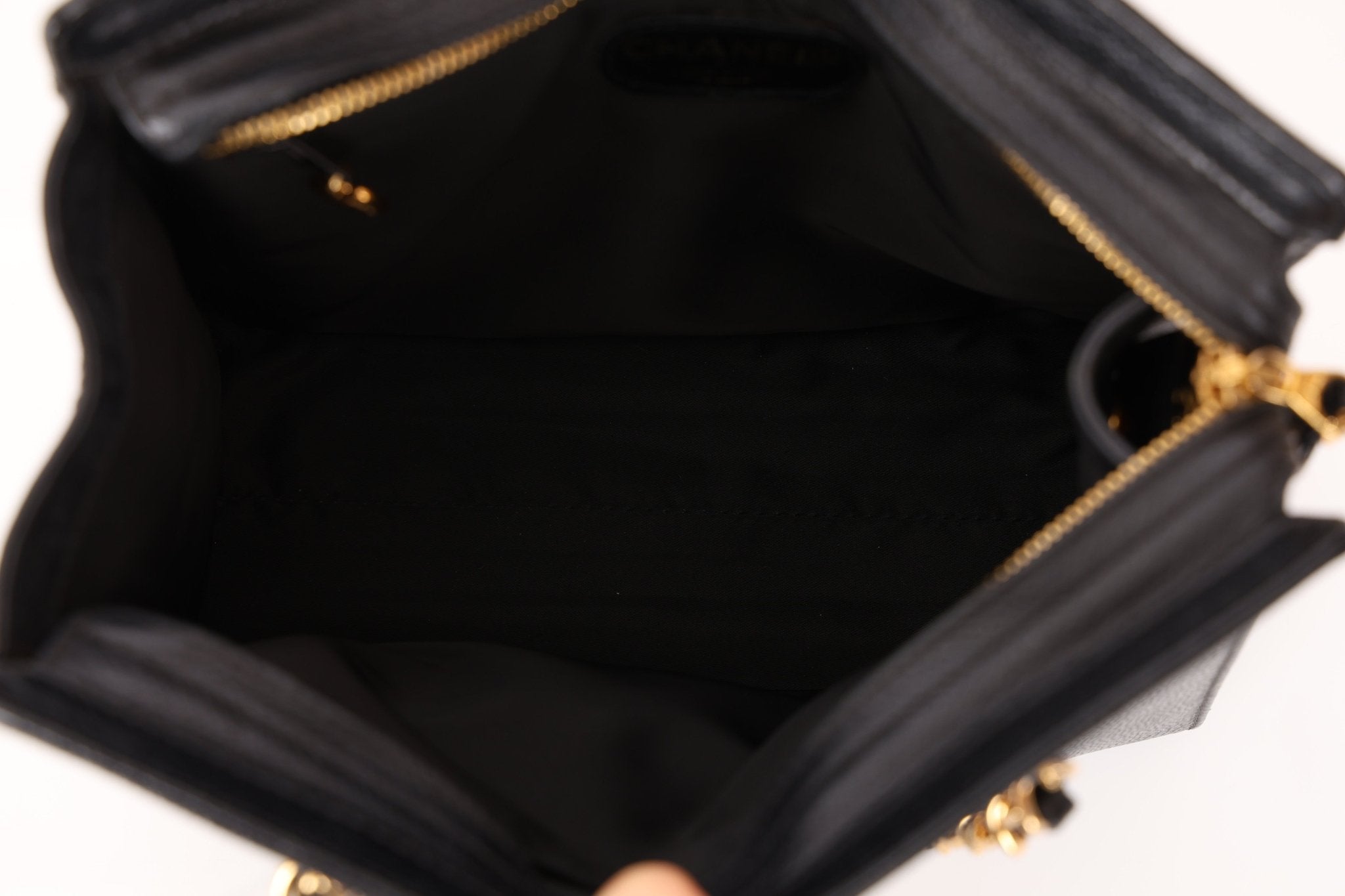 Chanel 1997 Caviar Zip Turnlock Tote Bag 24k GP - FashioNica