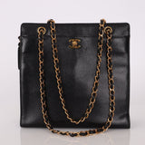 Chanel 1997 Caviar Zip Turnlock Tote Bag - FashioNica