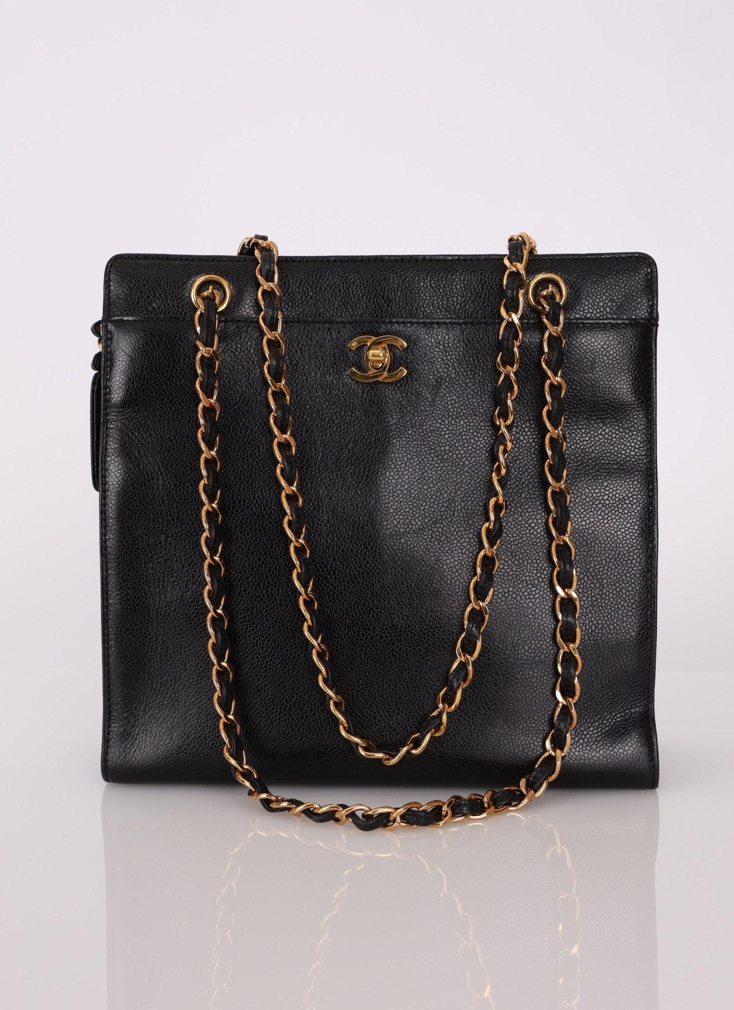 Chanel 1997 Caviar Zip Turnlock Tote Bag - FashioNica