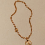 Chanel 1997 CC Turnlock Round Pendant Necklace 24K GP - FashioNica