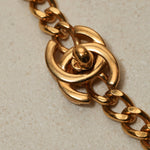 Chanel 1997 CC Turnlock Round Pendant Necklace 24K GP - FashioNica