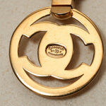 Chanel 1997 CC Turnlock Round Pendant Necklace 24K GP - FashioNica