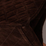 Chanel 1997 Chocolate Suede Turnlock Kelly Shoulder Bag - FashioNica