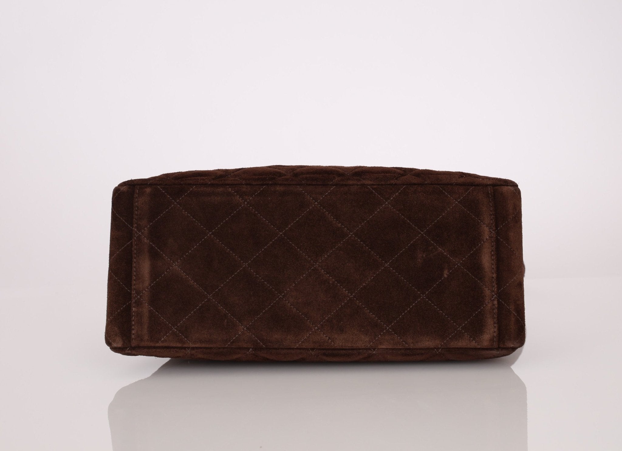 Chanel 1997 Chocolate Suede Turnlock Kelly Shoulder Bag - FashioNica