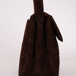 Chanel 1997 Chocolate Suede Turnlock Kelly Shoulder Bag - FashioNica