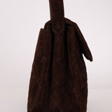 Chanel 1997 Chocolate Suede Turnlock Kelly Shoulder Bag - FashioNica