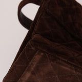 Chanel 1997 Chocolate Suede Turnlock Kelly Shoulder Bag - FashioNica